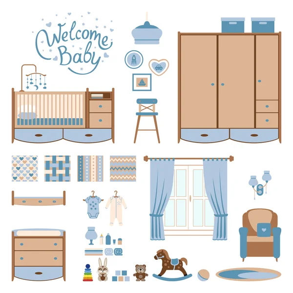 Set baby-room — Vettoriale Stock