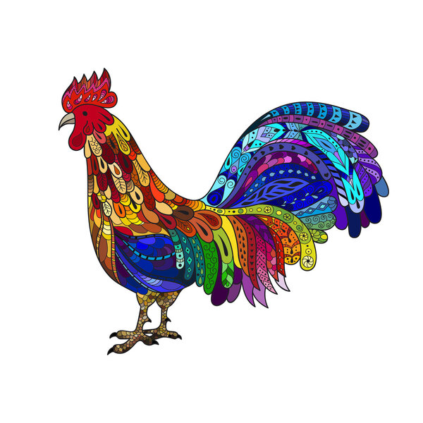Rooster. Vector illustration. 