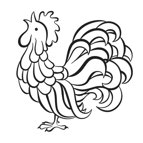 Rooster. Vector illustration. — Stock Vector