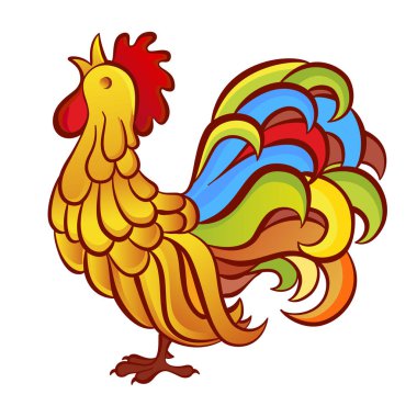 Horoz. Vektör çizim.