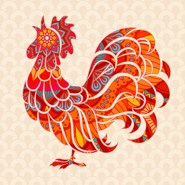 Rooster. Vector illustration. — Stock Vector