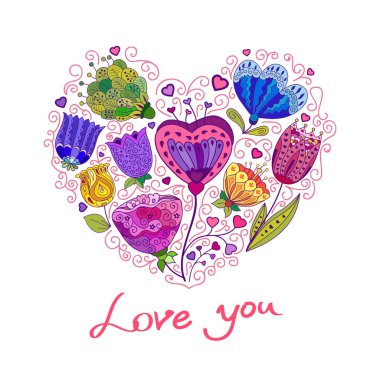 romantik çiçek kalp