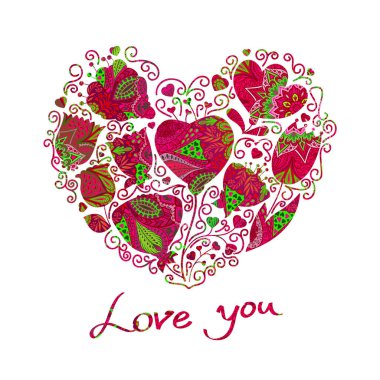 romantik çiçek kalp