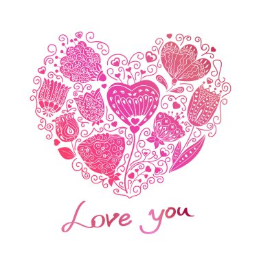 Çiçek romantik kalp