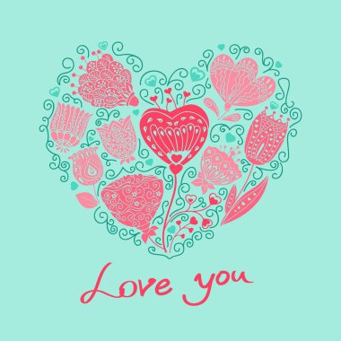 Çiçek romantik kalp