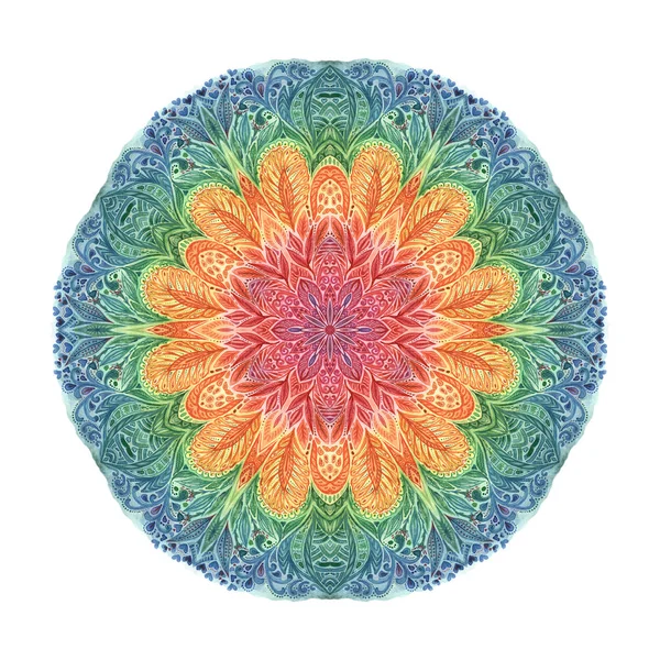 Bela aquarela Mandala — Fotografia de Stock