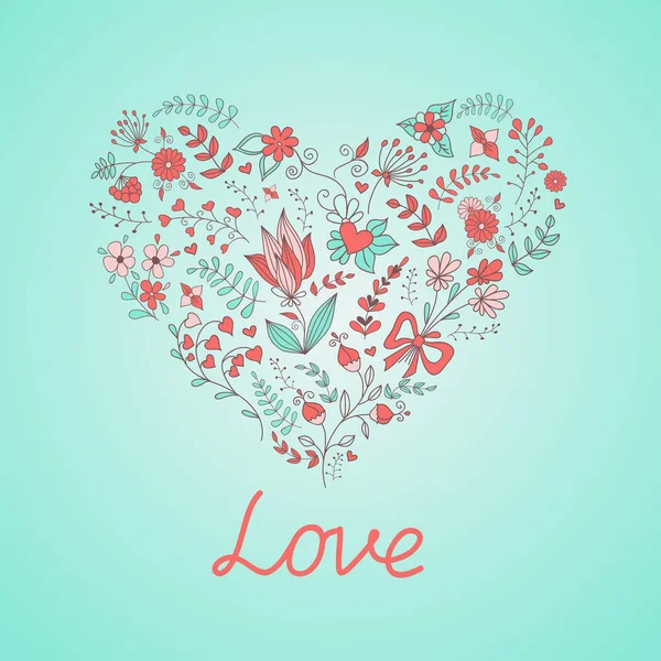 Main dessiner coeur romantique — Image vectorielle