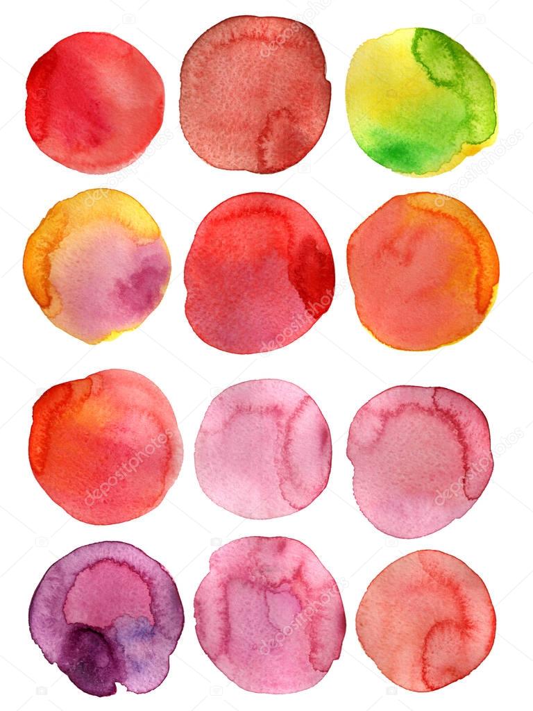 Watercolor round. Shape design 