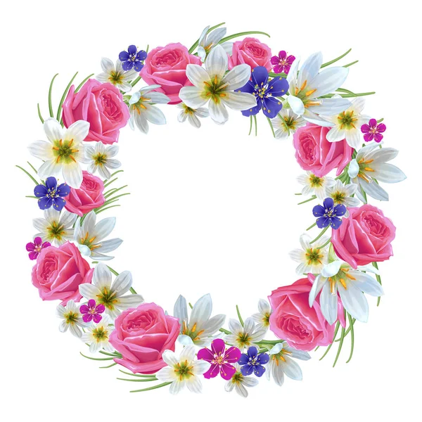 Beautiful floral wreath — Stock Vector