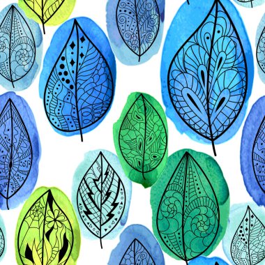 Yapraklı kusursuz desen