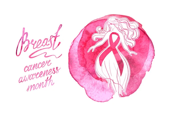 Outubro mês de conscientização do câncer de mama —  Vetores de Stock