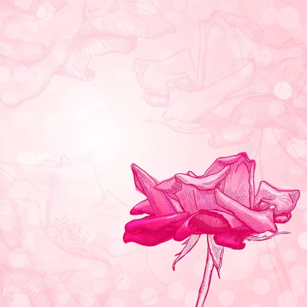 Roze bloem schets — Stockvector