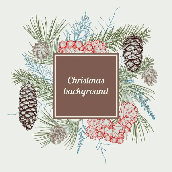 Navidad mano dibujado fondo — Archivo Imágenes Vectoriales