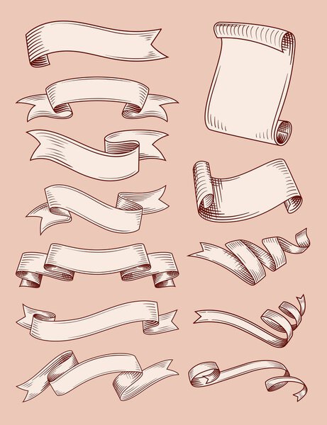 Set of different ribbons