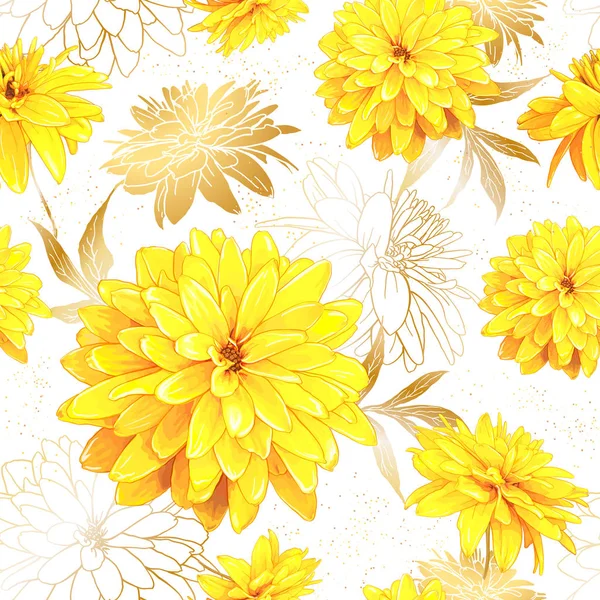 Seamless pattern summer flowers — Stock Vector