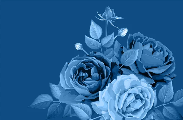 Fondo floral azul — Vector de stock