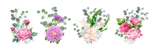 Ensemble de beaux bouquets — Image vectorielle