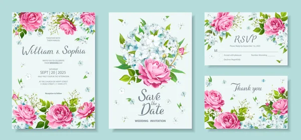 Carte d'invitation de mariage — Image vectorielle