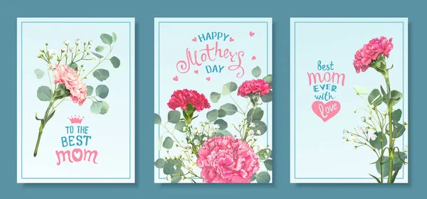 Ορισμός καρτών Ημέρα μητέρων — Διανυσματικό Αρχείο