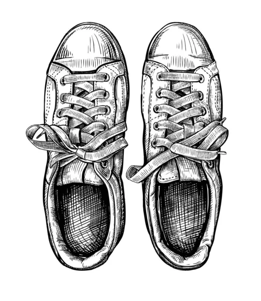 鞋子运动鞋草图 — 图库矢量图片