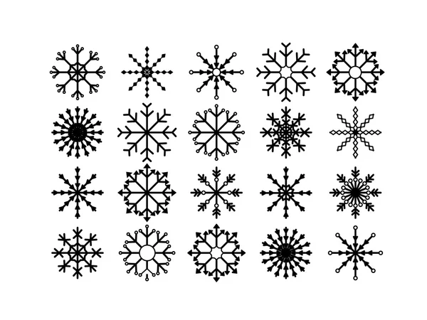 Beyaz arkaplanda izole kar taneleri kümesi