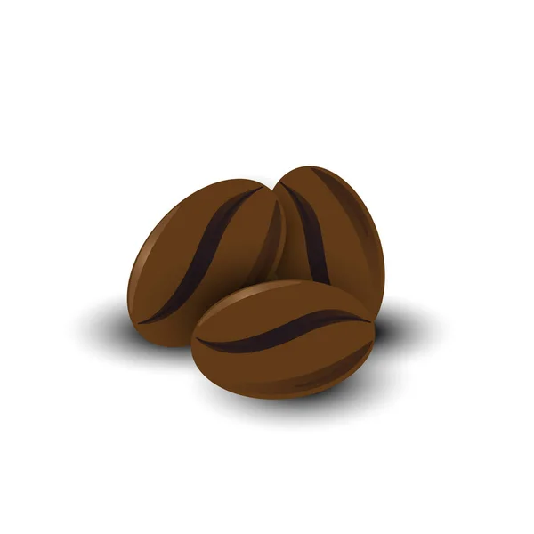 Kávová zrna nastavit na bílém pozadí izolované — Stockový vektor