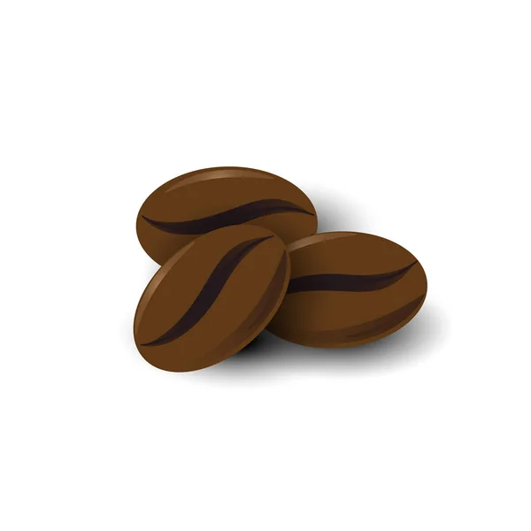 咖啡豆，白色背景隔离 — 图库矢量图片