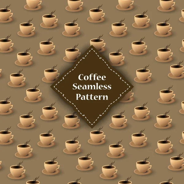 Modèle sans couture de tasses et de balle de café — Image vectorielle