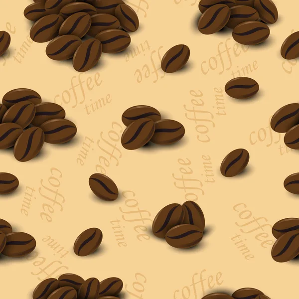 Patrón sin costura de granos de café para involucre — Archivo Imágenes Vectoriales