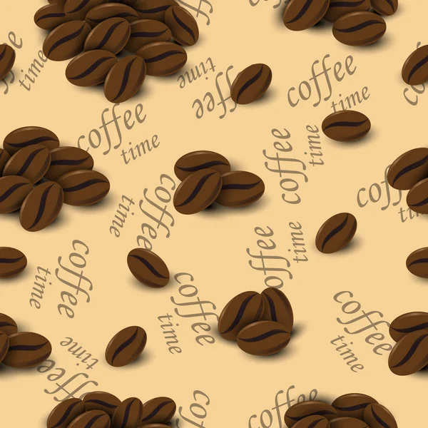 Padrão sem costura de grãos de café para involucre — Vetor de Stock