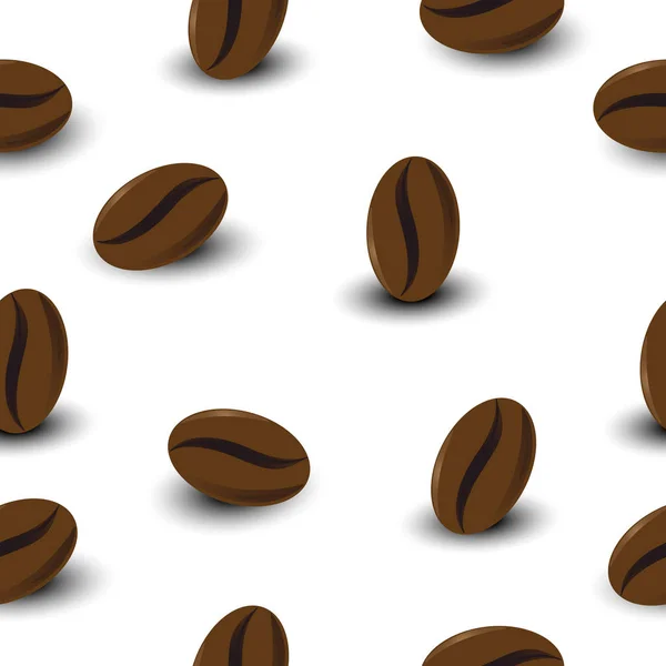 Sömlöst mönster av kaffebönor för ofrivillig — Stock vektor