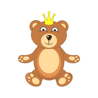 Beyaz arka plan üzerinde izole tacı olan ayı