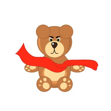 Beyaz arka planda izole eşarp ile ayı