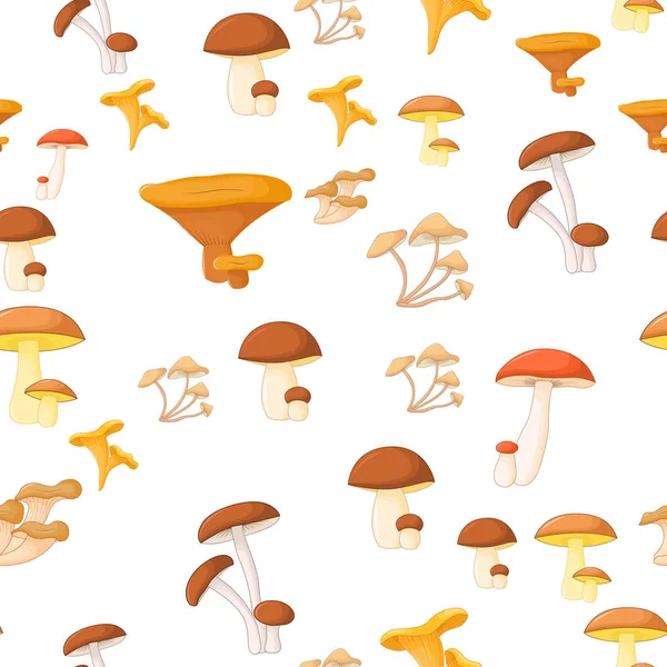 Шаблон различных грибов на белом фоне — стоковый вектор