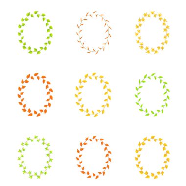 farklı renk ve türleri yaprakları çerçevesinden