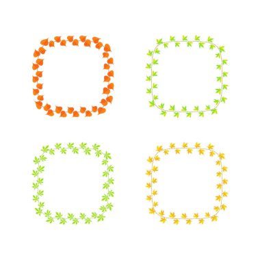 farklı renk ve türleri yaprakları çerçevesinden