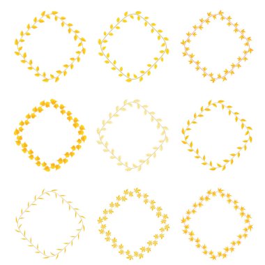 çerçeve farklı türlerde sarı yaprakları