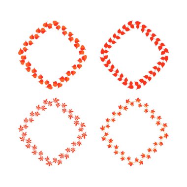 farklı çerçeve kırmızı yaprakları