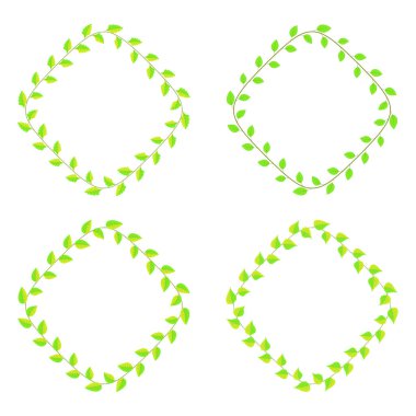 farklı tür çerçeve yeşil yaprakları