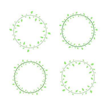 farklı tür çerçeve yeşil yaprakları