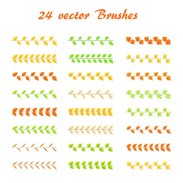 Набор кистей из веток различных цветов и типов — стоковый вектор