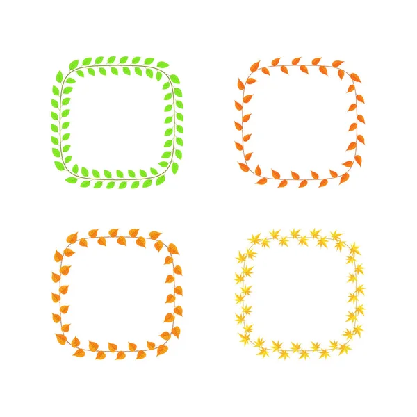 Levelek különböző színű és típusú keret — Stock Vector