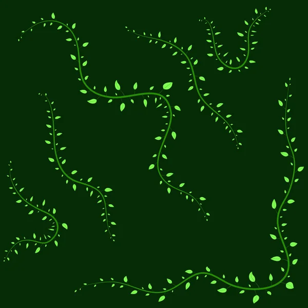 Différentes branches isolées sur fond vert — Image vectorielle