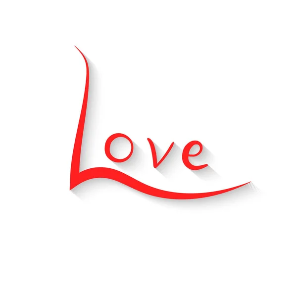 Lettrage d'amour. Écriture main sur fond blanc — Image vectorielle