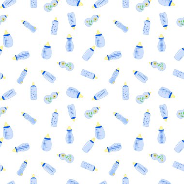 şişe bebek. çocuk çocuk için seamless modeli