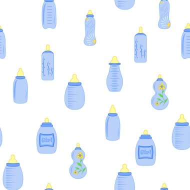 şişe bebek. çocuk çocuk için seamless modeli