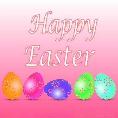 Paskalya kartı boyalı yumurta vektör Eps ile