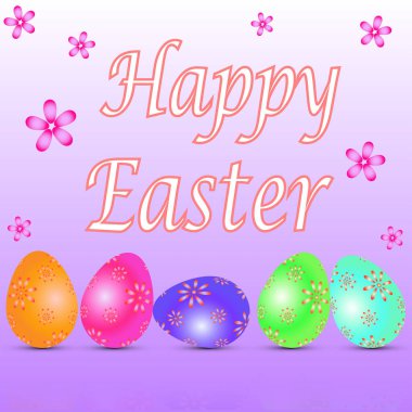 Paskalya kartı boyalı yumurta vektör Eps ile