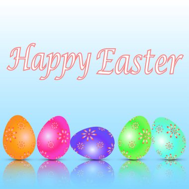 Paskalya kartı boyalı yumurta vektör Eps ile