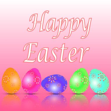 Paskalya kartı boyalı yumurta vektör Eps ile